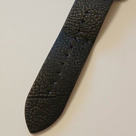 Cruise Club Men's Black Round Dial Wide Strap Faux Leather Band Watch - Picture 10 of 14